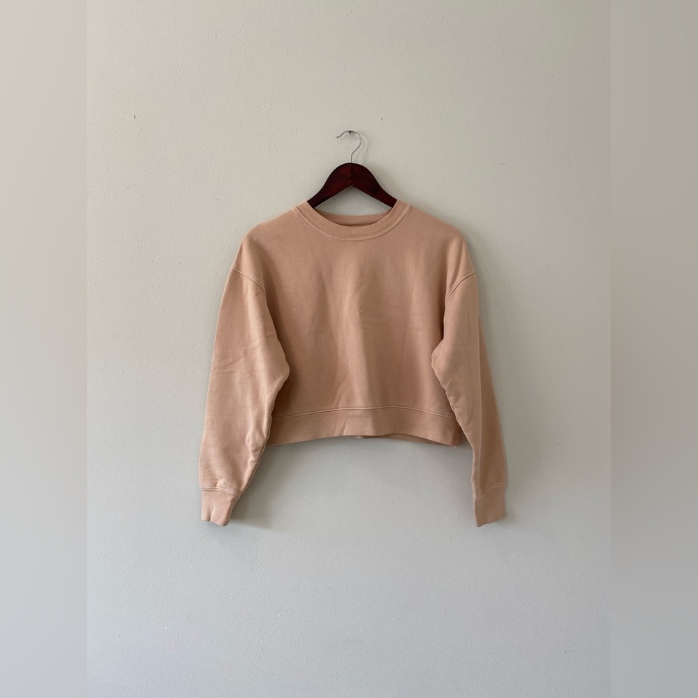 Girlfriend Collective Crewneck Sweatshirt Small Inner Fleece 100% Cotton Peach